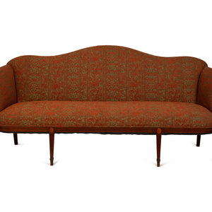 Appraisal: A Federal Style Inlaid Mahogany Camel Back Sofa TH CENTURY