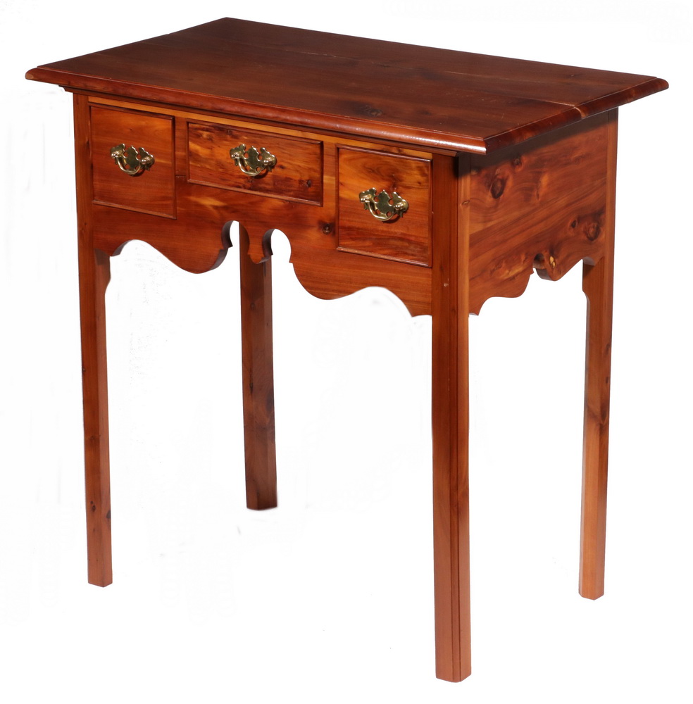 Appraisal: CUSTOM MADE LOWBOY Hepplewhite Chippendale Transitional Design in cherry with