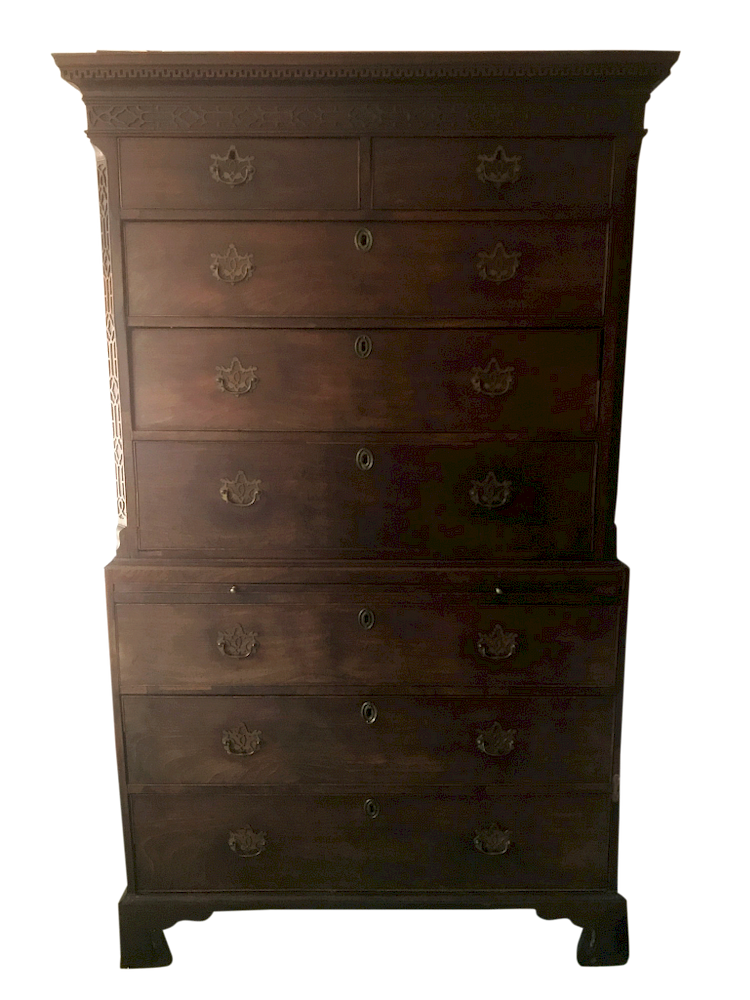 Appraisal: Chippendale Chest Chest Chippendale Chest on Chest Chippendale chest on