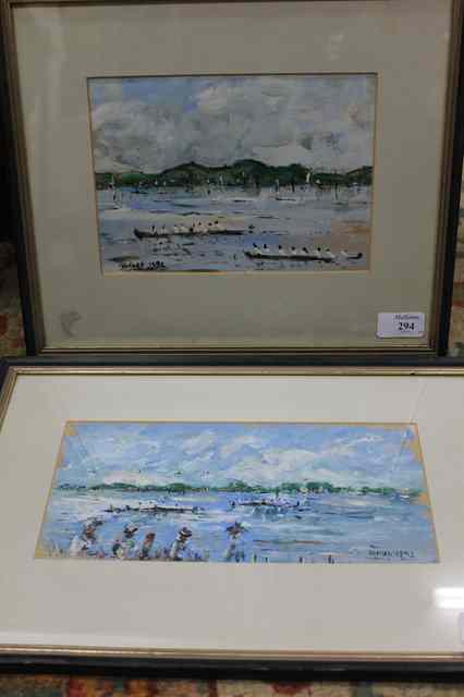 Appraisal: HENLEY OIL ON CARD unsigned x together with a further