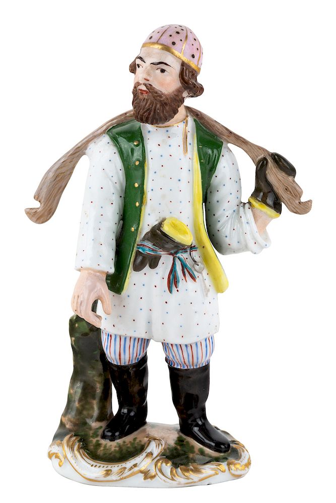 Appraisal: A RUSSIAN PORCELAIN FIGURE OF A WATER CARRIER KORNILOV BROTHERS