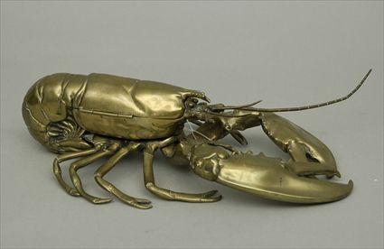 Appraisal: Lobster-Form Brass Inkwell