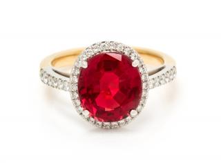 Appraisal: A Bicolor Gold Spinel and Diamond Ring dwts A Bicolor