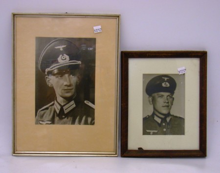 Appraisal: Lot consists of framed portrait photographs of German WWII soldiers