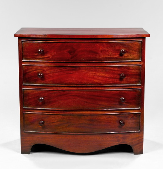 Appraisal: Diminutive Georgian Mahogany Bowfront Chest of Drawers first quarter th