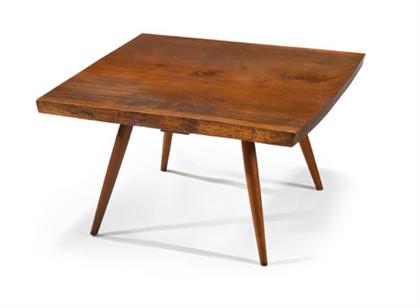 Appraisal: GEORGE NAKASHIMA american - Square coffee table Walnut table with