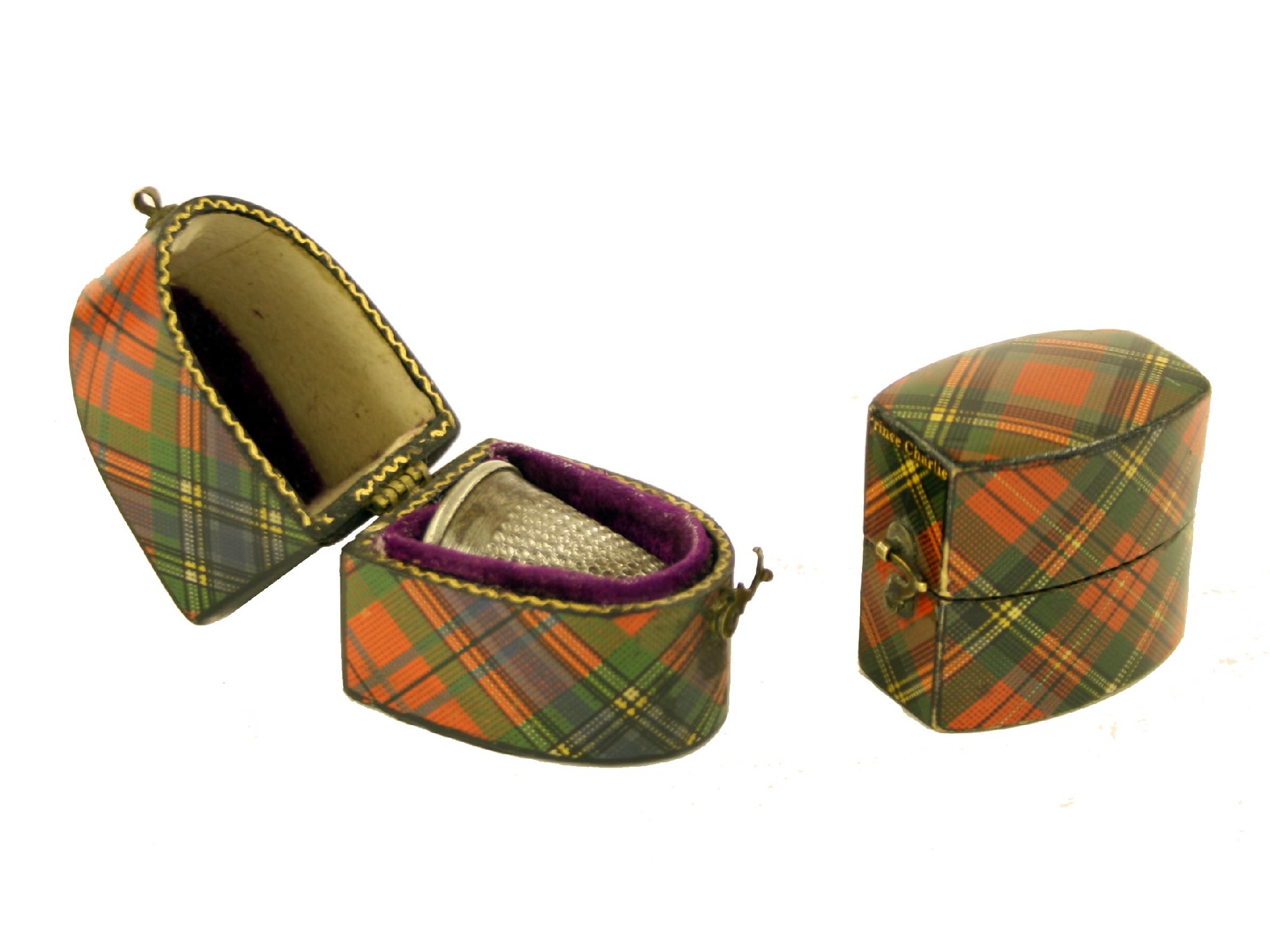 Appraisal: Tartan ware - Prince Charlie pattern ring box also a