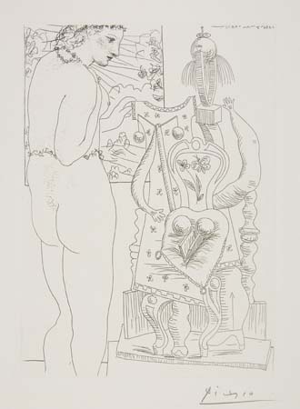 Appraisal: PABLO PICASSO Mod le et sculpture surr aliste Etching x