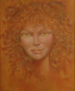 Appraisal: Leonor Fini French - Color Lithograph Portrait Signed and Numbered