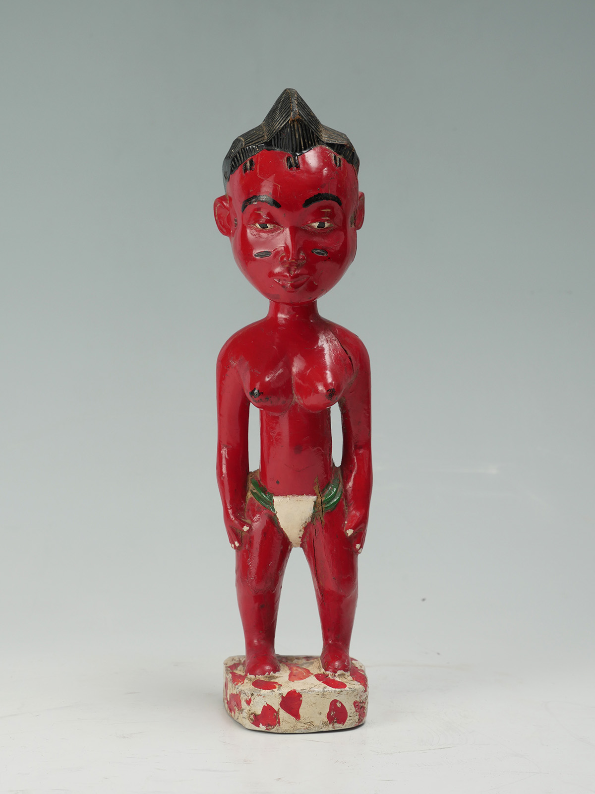 Appraisal: 'S FERTILITY ''DOLL'' PAINTED RED Fertility figure is painted red