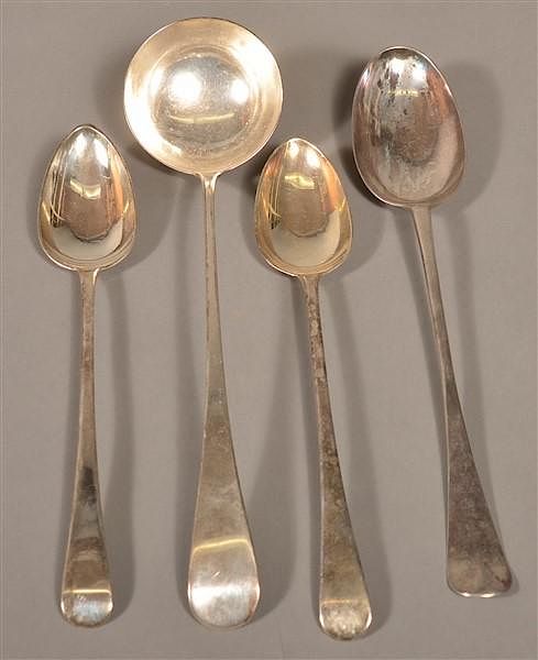 Appraisal: Four English Sterling Pieces Three London England Sterling Silver Stuffing