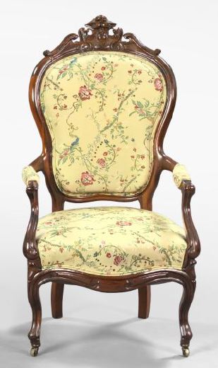 Appraisal: American Rococo Revival Rosewood Armchair third quarter th century the