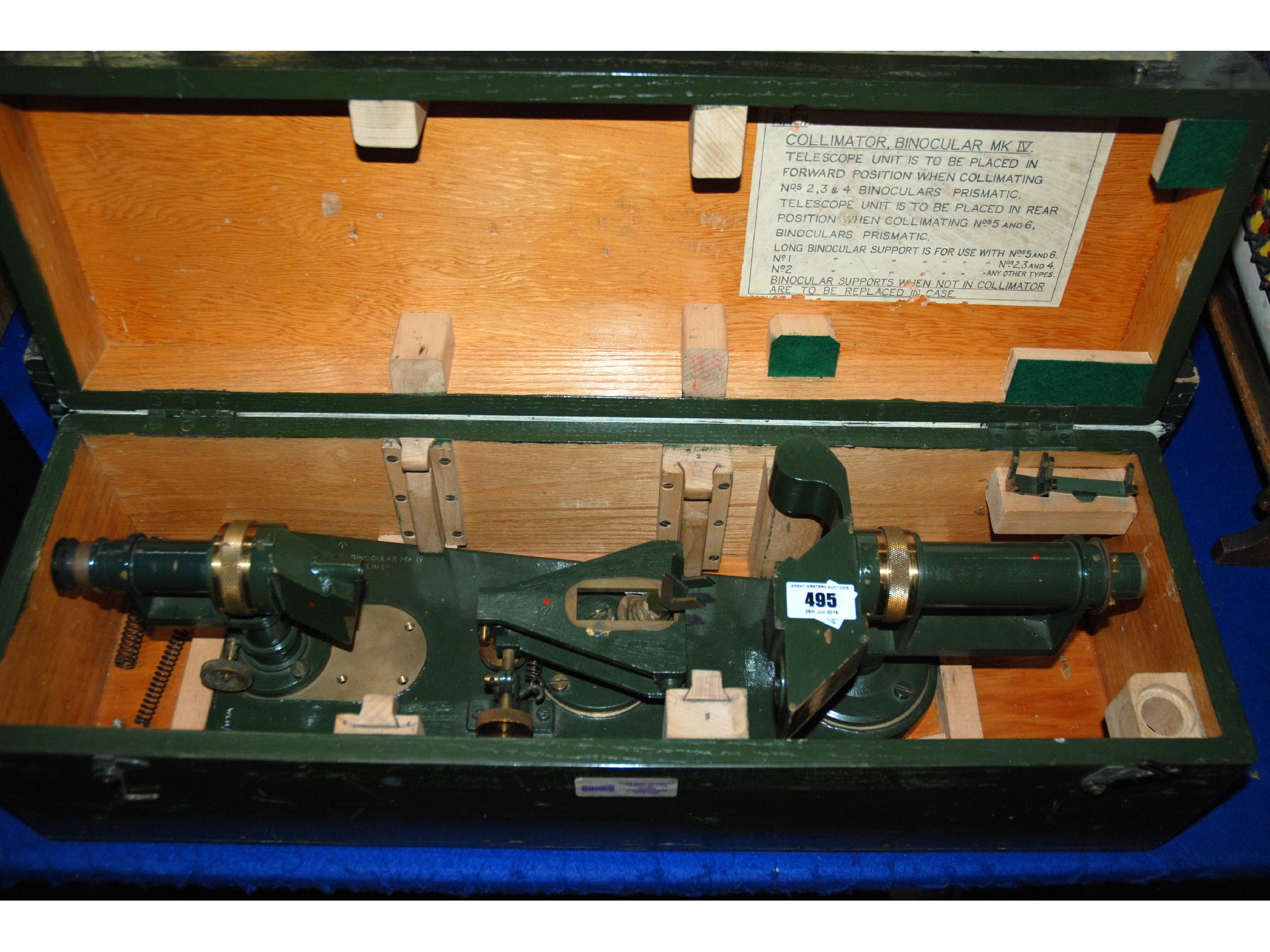 Appraisal: An American military Collimator Binocular Mk IV telescope in fitted