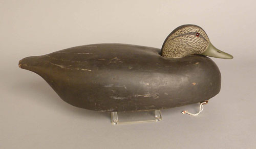 Appraisal: Wildfowler Decoys black duck decoy branded Point Pleasant NJ l