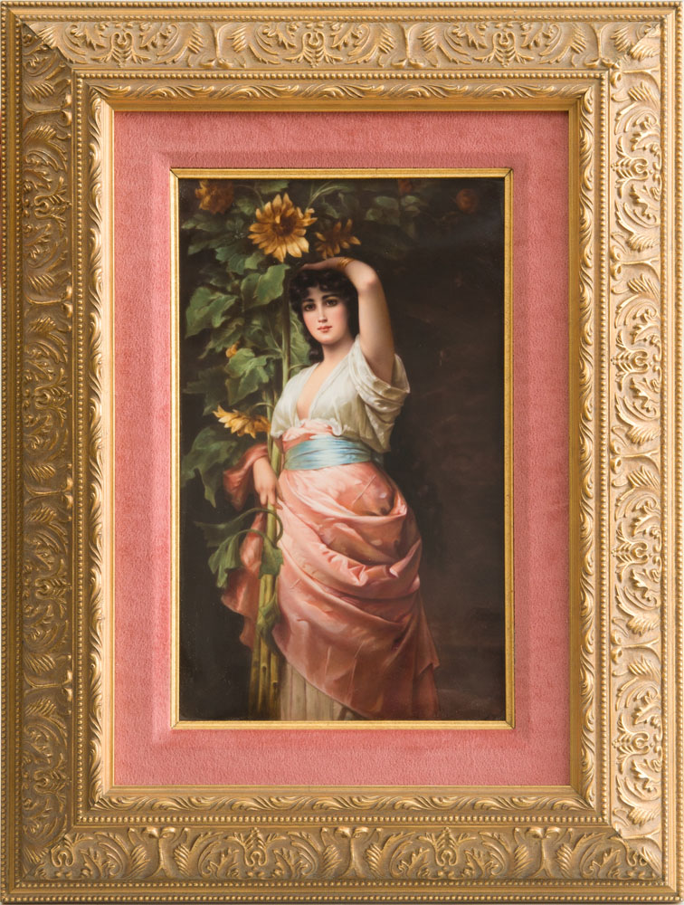 Appraisal: K P M PORCELAIN PLAQUE OF A BEAUTY Signed 'A