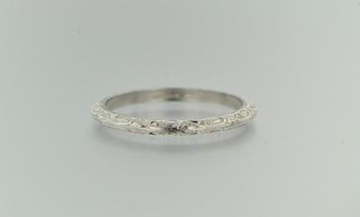 Appraisal: A Vintage Ladies' Platinum Band Engraved on the sides with