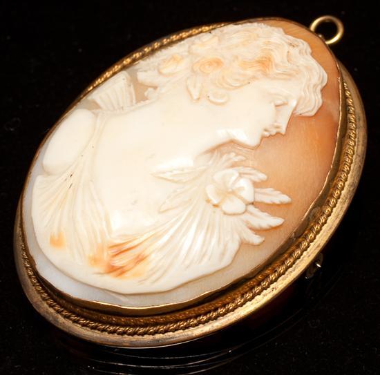 Appraisal: Victorian gold-plated and shell cameo brooch