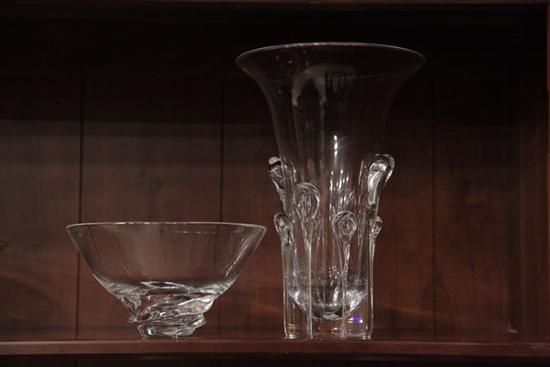 Appraisal: TWO PIECES OF STEUBEN CRYSTAL A bowl with swirl base