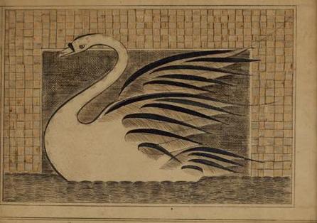 Appraisal: DRAWING OF A SWAN Pencil pen and ink on paper