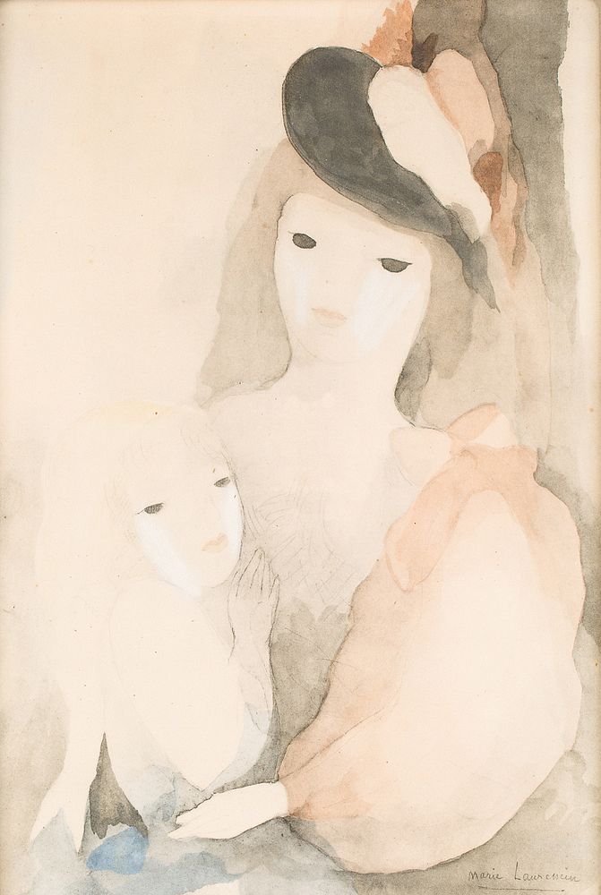 Appraisal: MARIE LAURENCIN FRENCH - MARIE LAURENCIN FRENCH - Suzanne watercolor