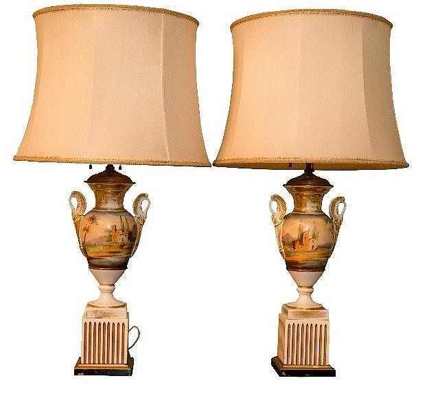 Appraisal: Sevres Style Porcelain Lamps Pair of Sevres Style Porcelain Lamps