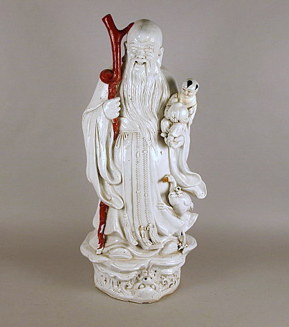 Appraisal: Large Chinese blanc de chine figure of Shoulou Qing dynasty