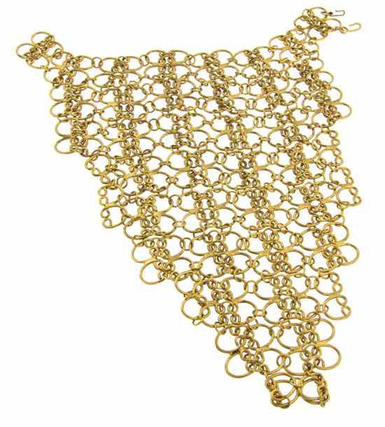 Appraisal: A Pauline Trigere Gilt Chainlink Bib Necklace s