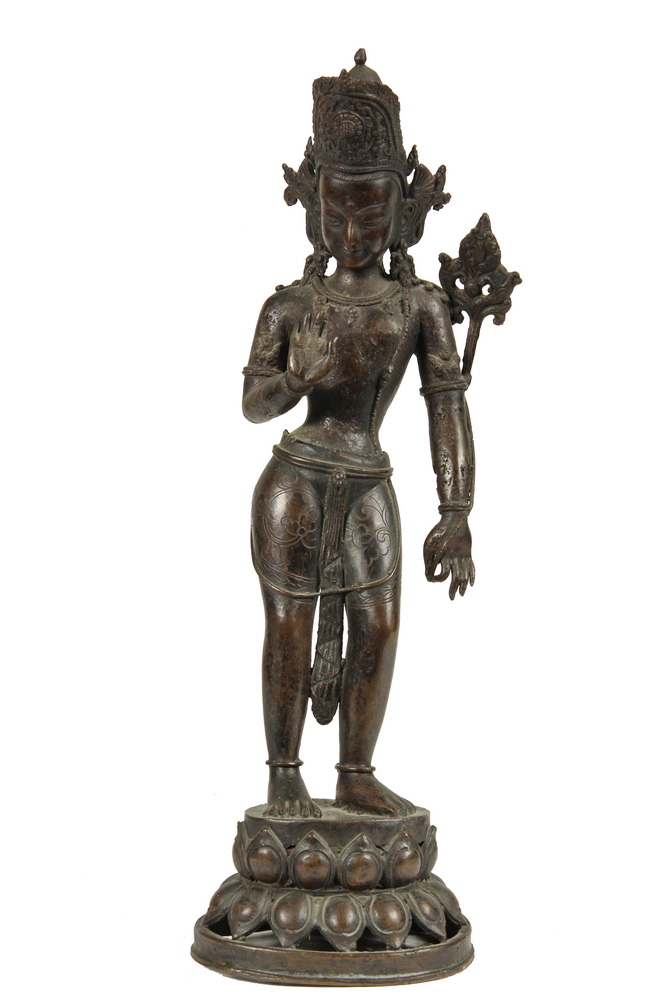 Appraisal: INDIAN COLONIAL BRONZE ALTAR FIGURE - th c Cast Bronze