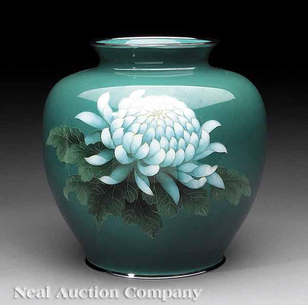 Appraisal: A Japanese Ando Ware Cloisonn Enamel Ovoid-Form Vase early th