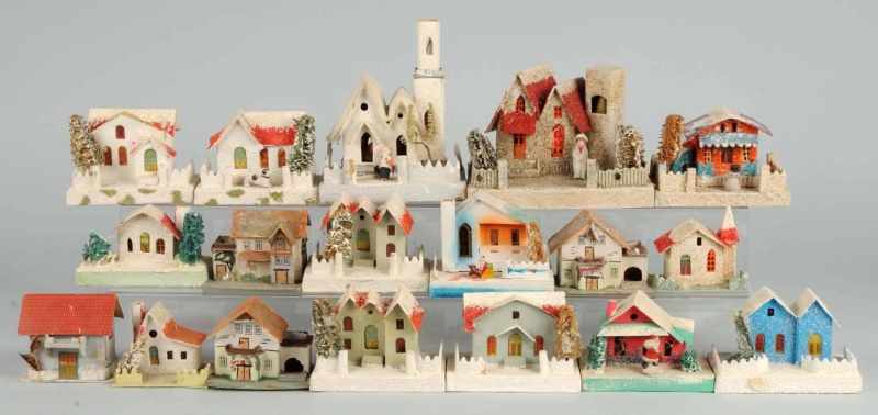 Appraisal: Lot of Cardboard Christmas Houses Description Japanese Houses for display