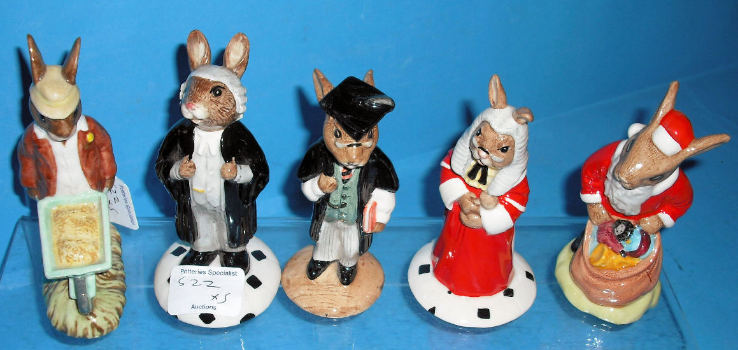 Appraisal: Royal Doulton Bunnykins figures Gardener DB Judge DB Schoolmaster DB