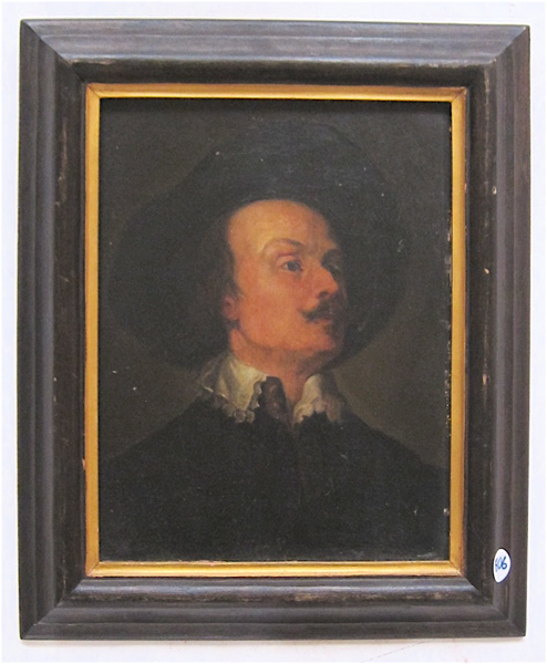 Appraisal: OIL ON MAHOGANY PANEL PORTRAIT OF A GENTLEMAN late th