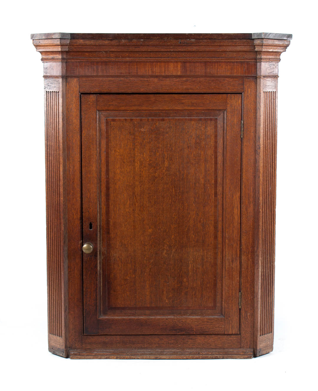 Appraisal: George IV carved oak hanging corner cupboard early th century