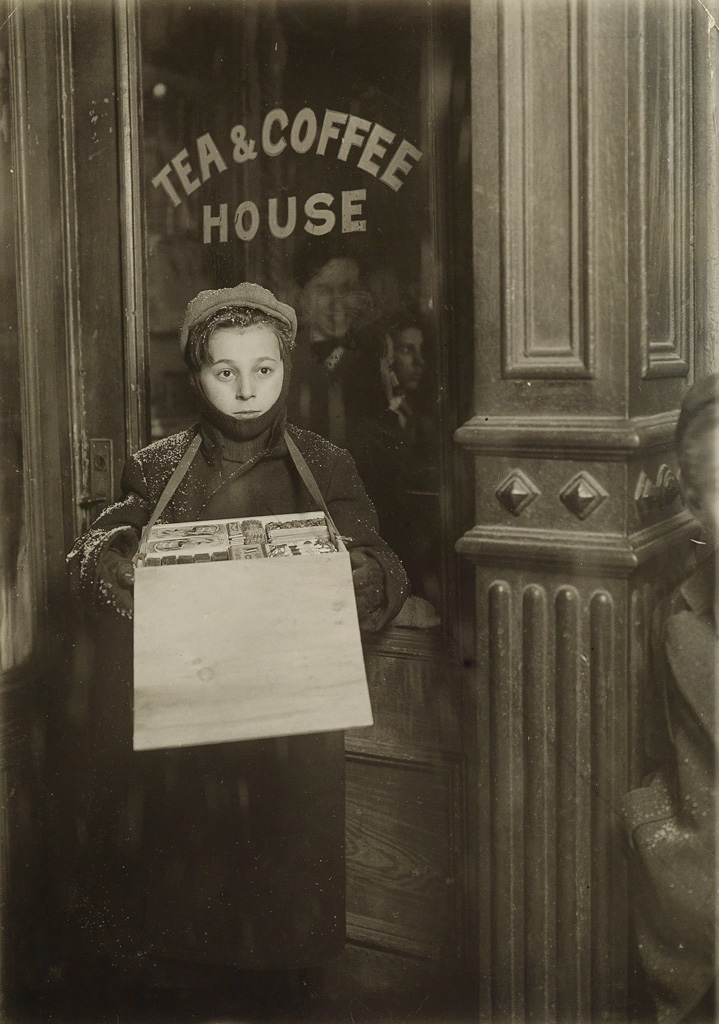 Appraisal: LEWIS W HINE - Boy Vendor Winter Silver print the