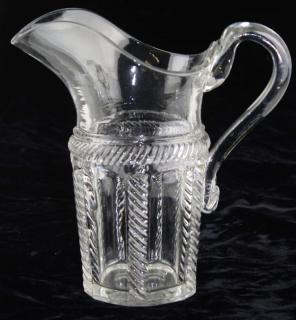 Appraisal: th c pattern molded pitcher with applied handle clear cable