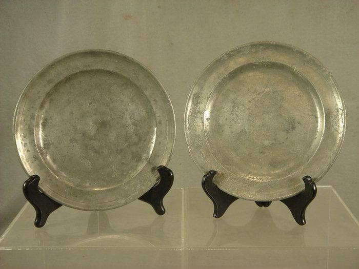 Appraisal: Pr th c pewter plates d marked N Austin for