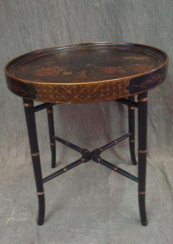 Appraisal: Chinoiserie Decorated Tray Top Table From a Long Island location