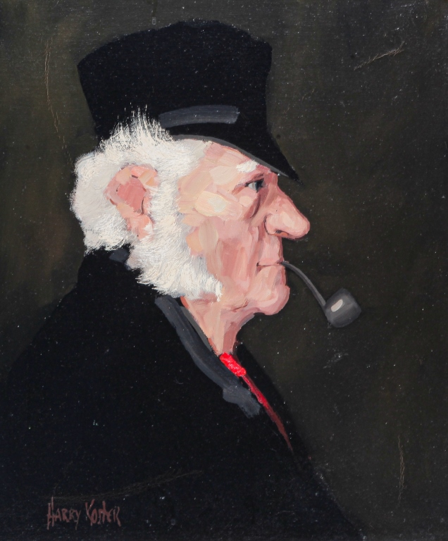 Appraisal: MAN SMOKING A PIPE BY HARRY KOSTER American nd half