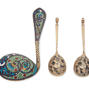 Appraisal: A Russian Enameled Silver Spoon Maker's mark obscured Late th