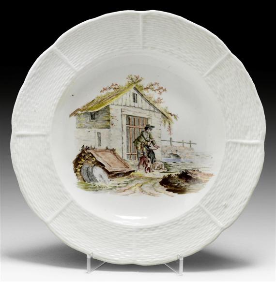 Appraisal: RARE PLATE WITH LANDSCAPE PAINTING BY SALOMON GESSNER ZURICH CIRCA