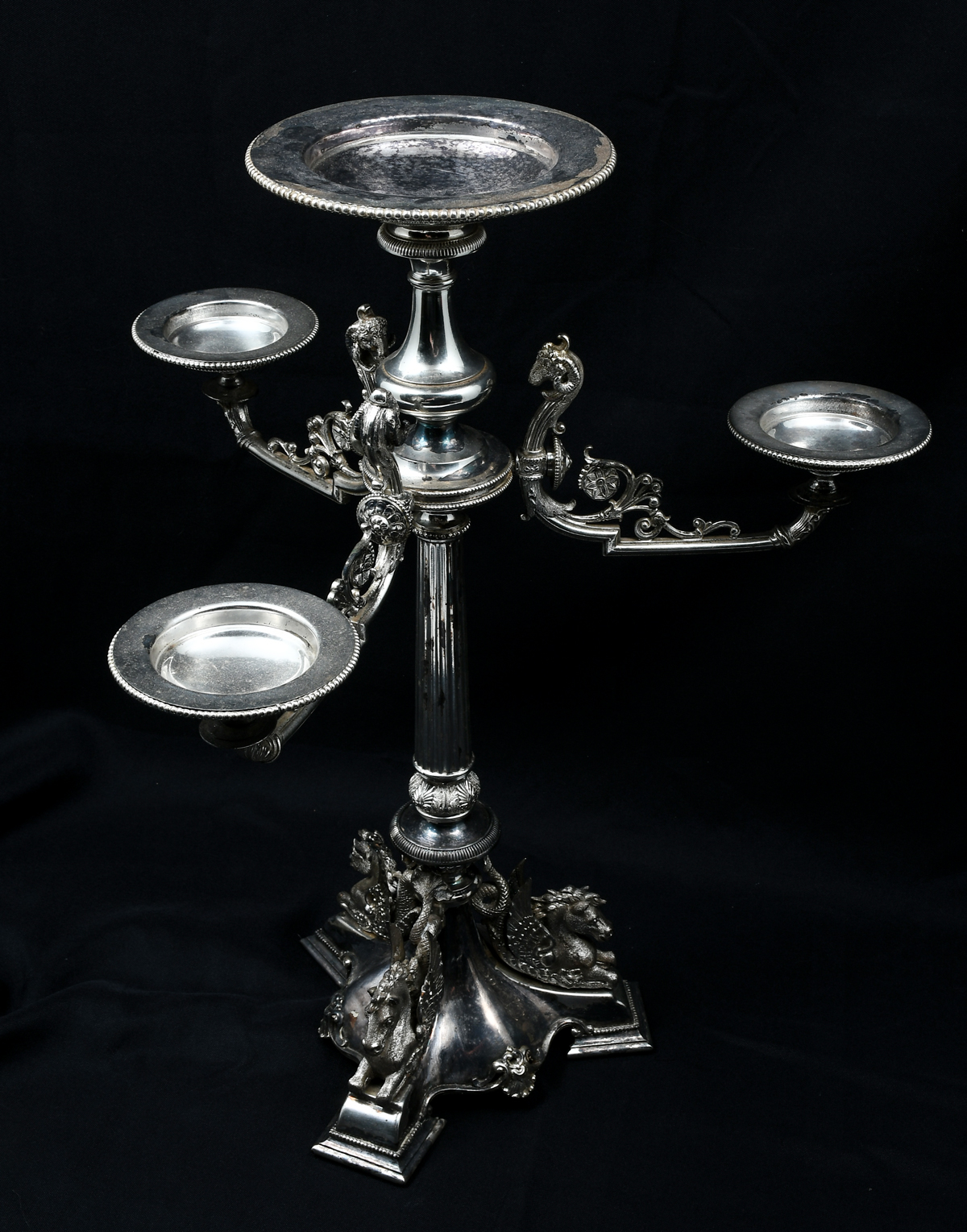 Appraisal: TH CENTURY ENGLISH SILVER PLATED EPERGNE English Silver Plate Epergne