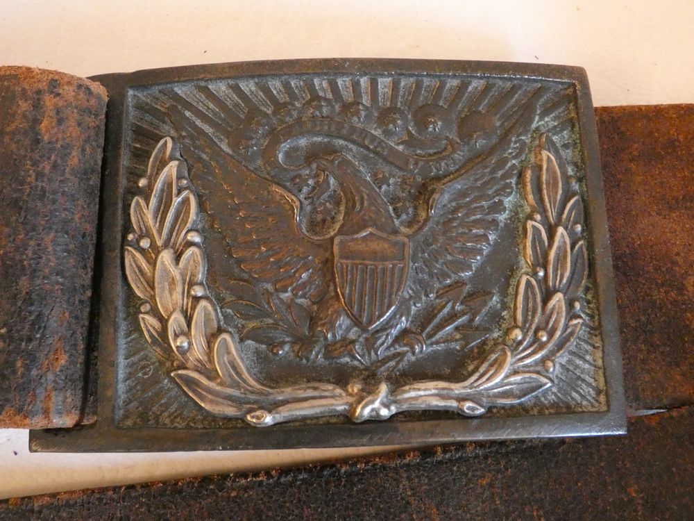 Appraisal: CIVIL WAR SWORD BELT BUCKLE Authentic Civil War Pattern black