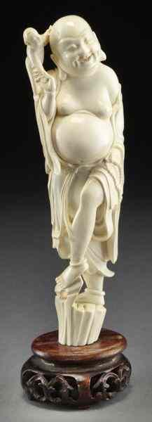 Appraisal: Chinese carved ivory Maitreya Buddha International buyers should note that