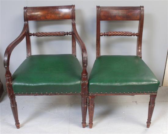 Appraisal: Set of six th century rope back dining chairs with