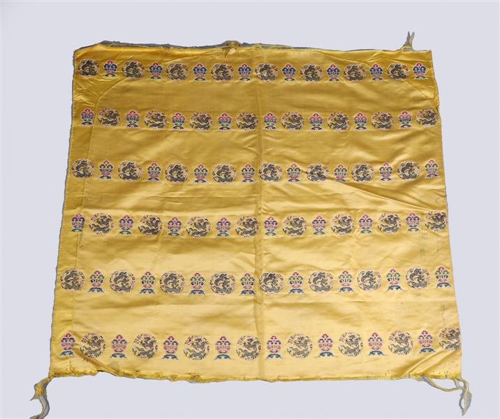 Appraisal: Chinese embroidered silk textile fragments with repeating patterns W x