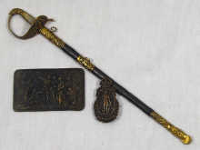 Appraisal: A mixed lot comprising a miniature military brass mounted sword