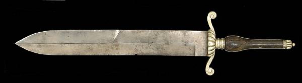 Appraisal: A continental hunting plug bayonet th century Massive inch single