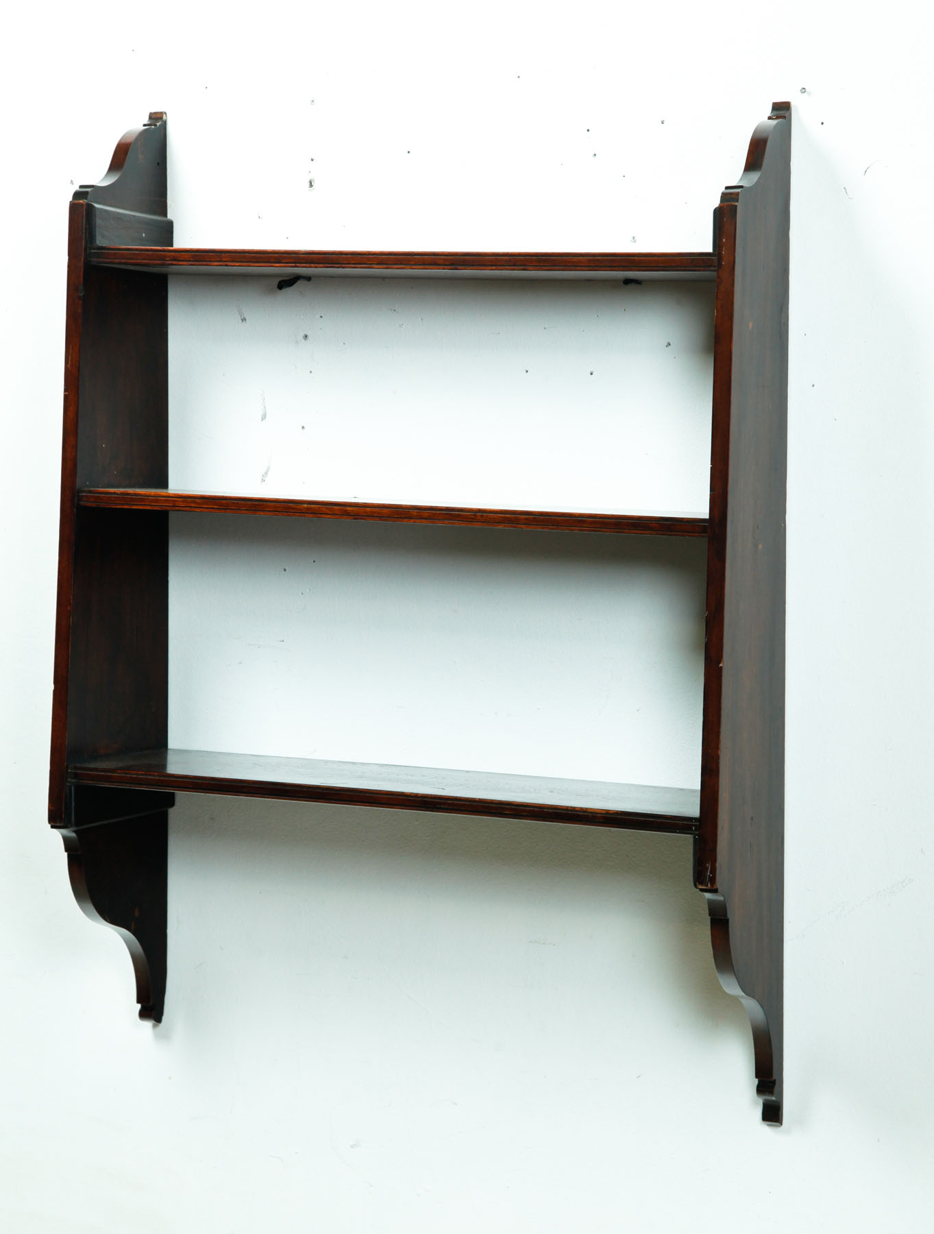 Appraisal: HANGING SHELF New England th century birch Three shelves with