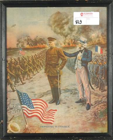 Appraisal: Renesch Lithograph Pershing in France Framed x