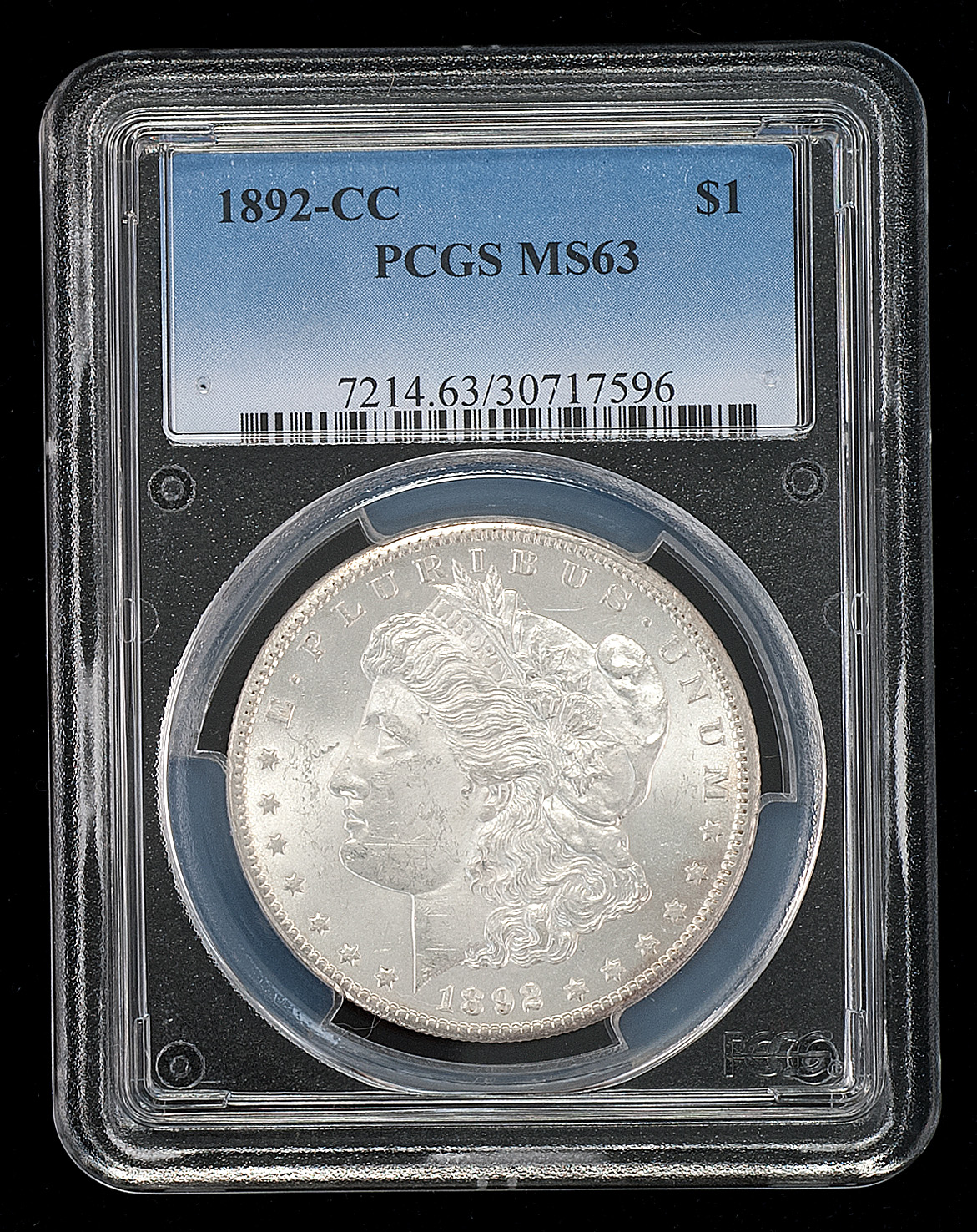 Appraisal: -CC U S MORGAN SILVER DOLLAR PCGS graded MS-